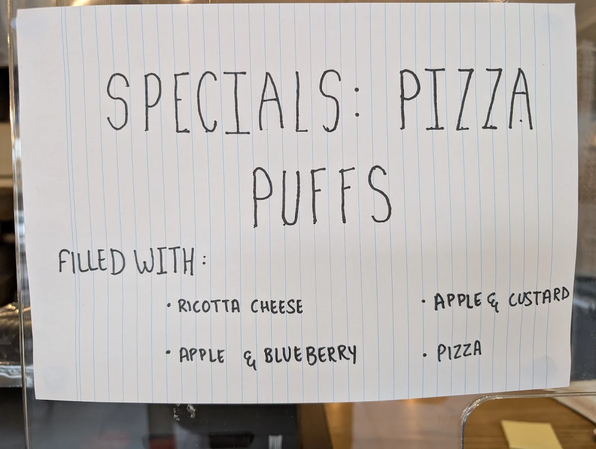 Menu, The Rollin Dough