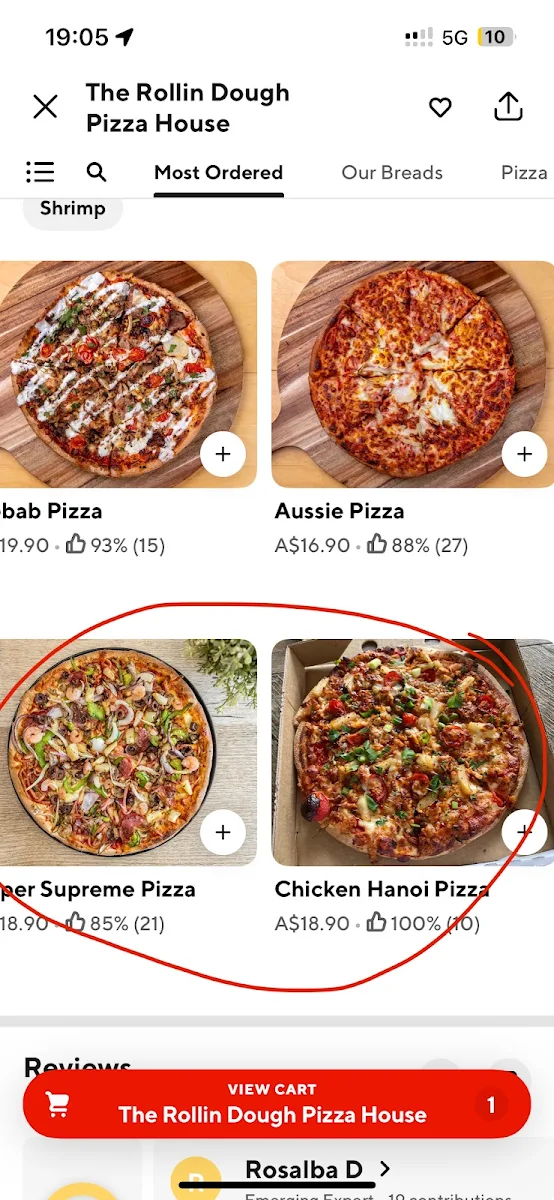 Menu, The Rollin Dough