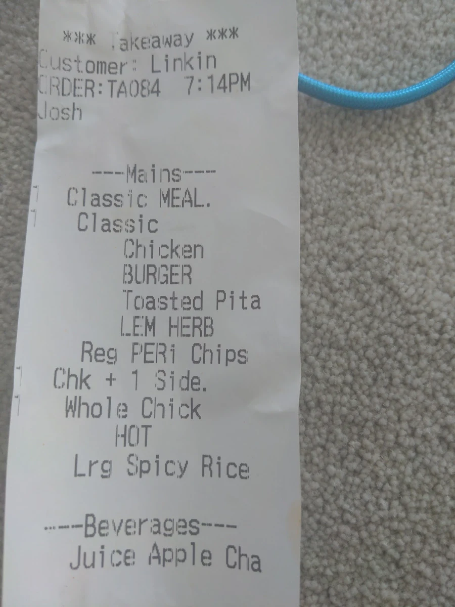 Menu, Nando's Buranda