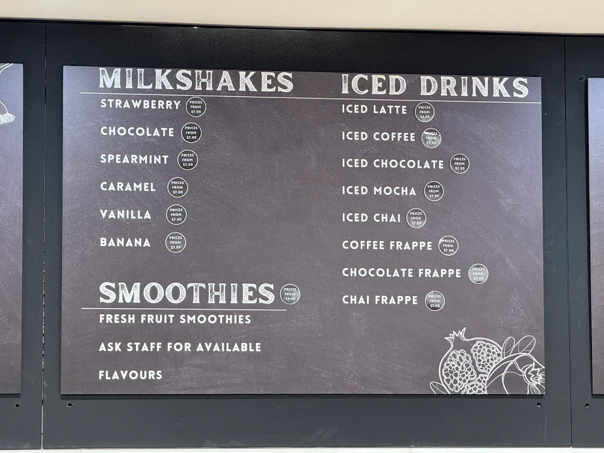 Menu, Pomegranate Cafe
