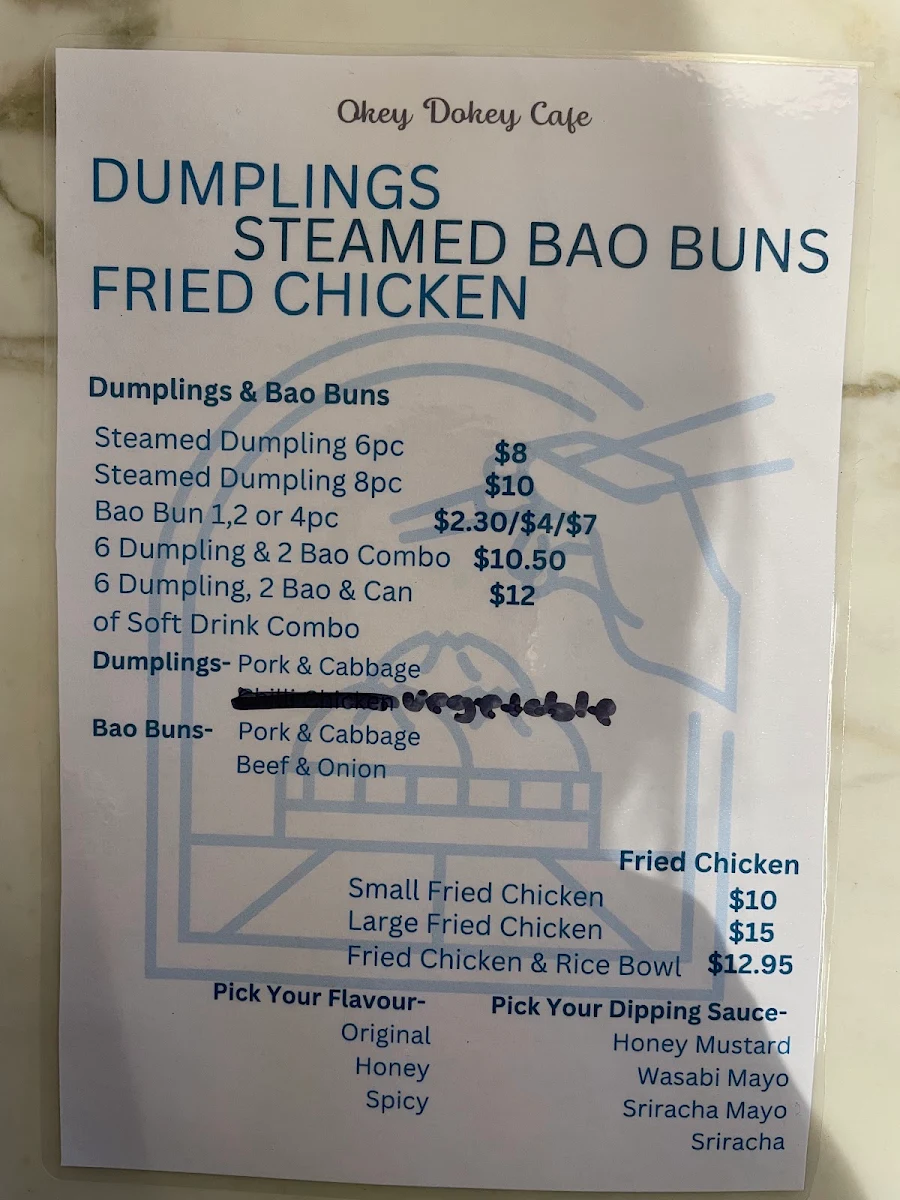 Menu, Okey Dokey Café (Griffith University Gold Coast)