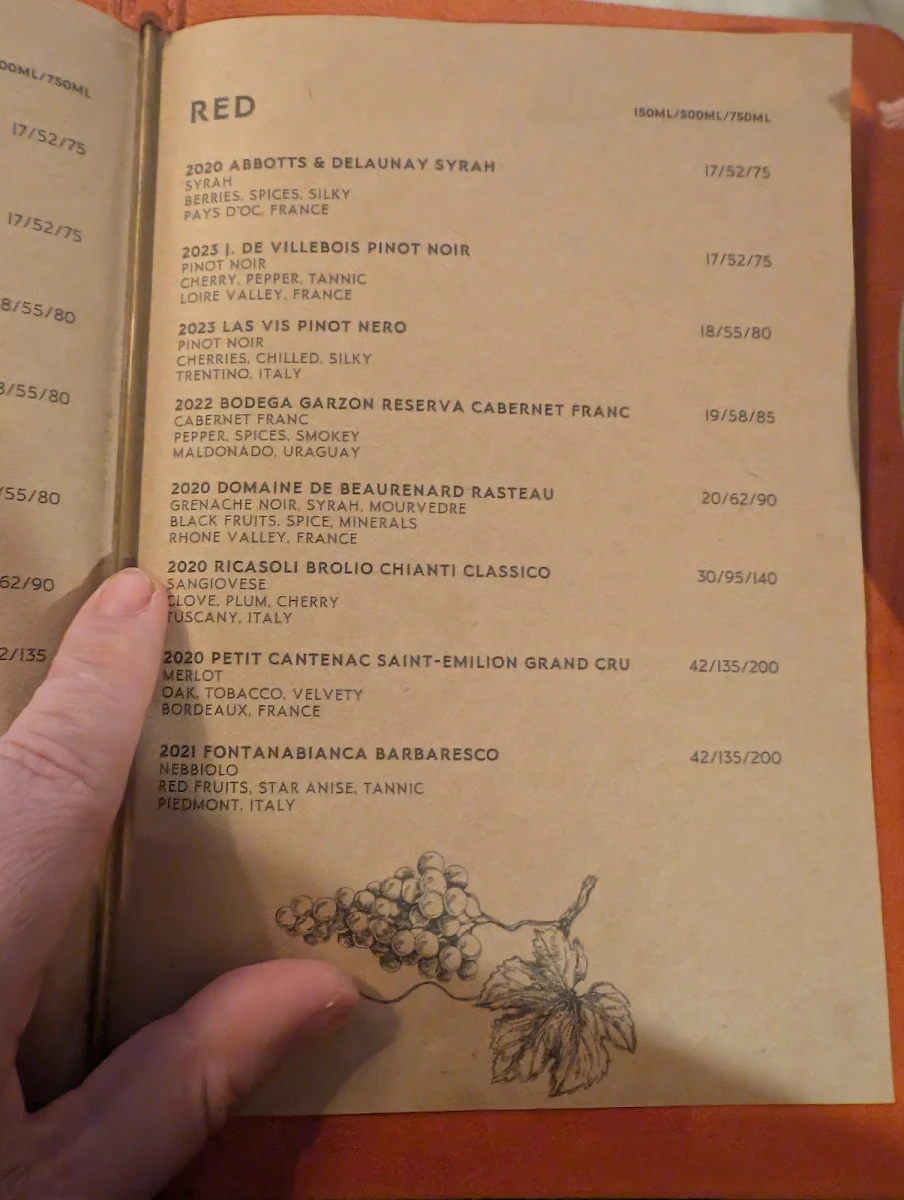 Menu, Pistou