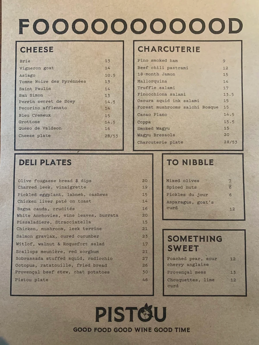 Menu, Pistou