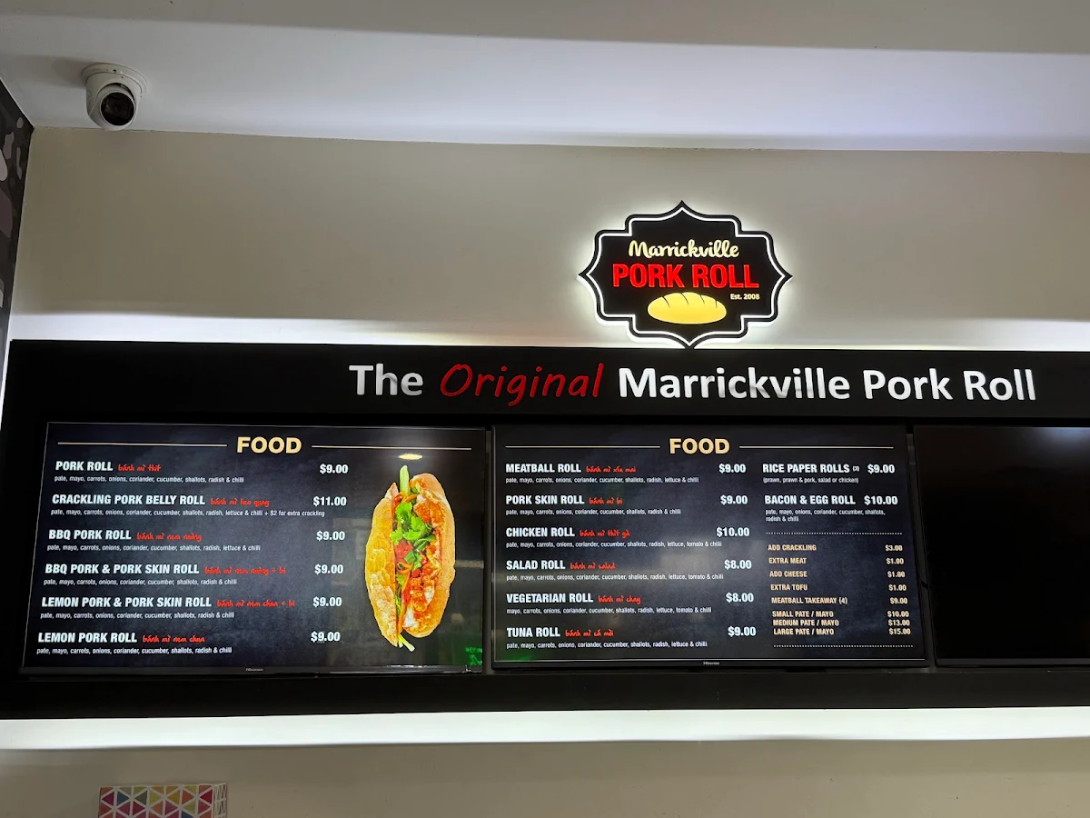 Menu, Marrickville Pork Roll