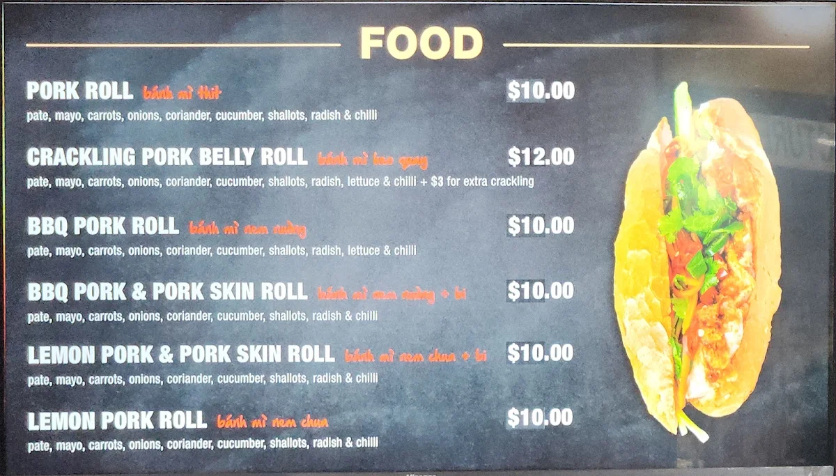 Menu, Marrickville Pork Roll