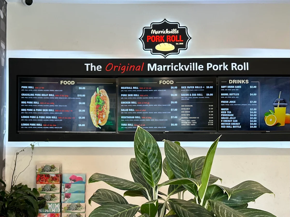 Menu, Marrickville Pork Roll