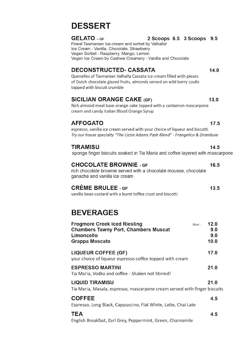 Menu, Amici