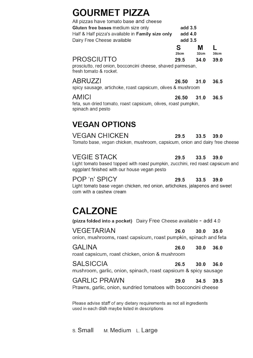 Menu, Amici