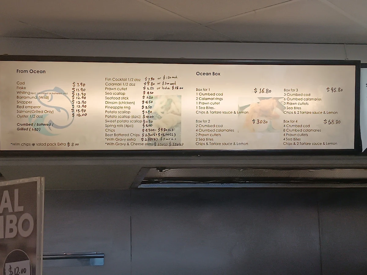 Menu, 14 Annerley Fish and chips