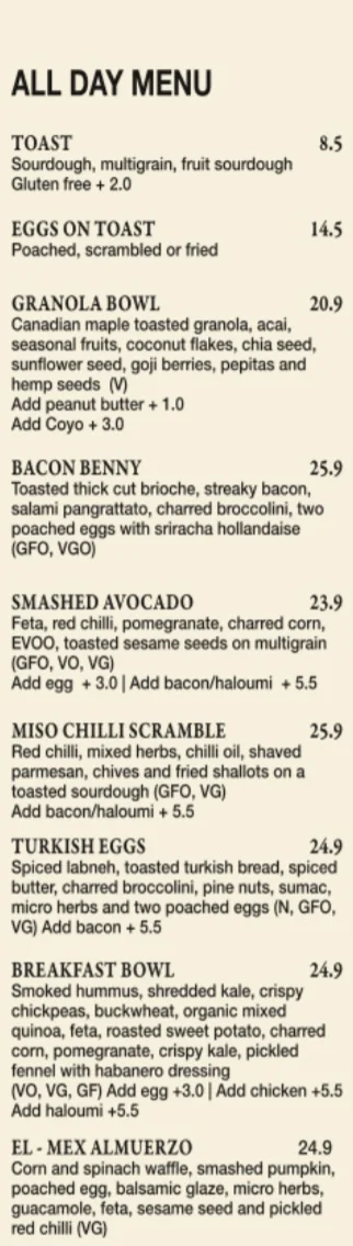 Menu, Arlo Elwood