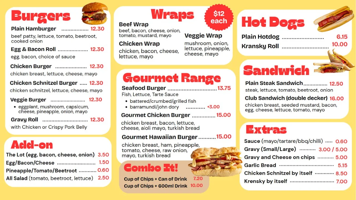 Menu, Ellena Takeaway & Pizza Bar
