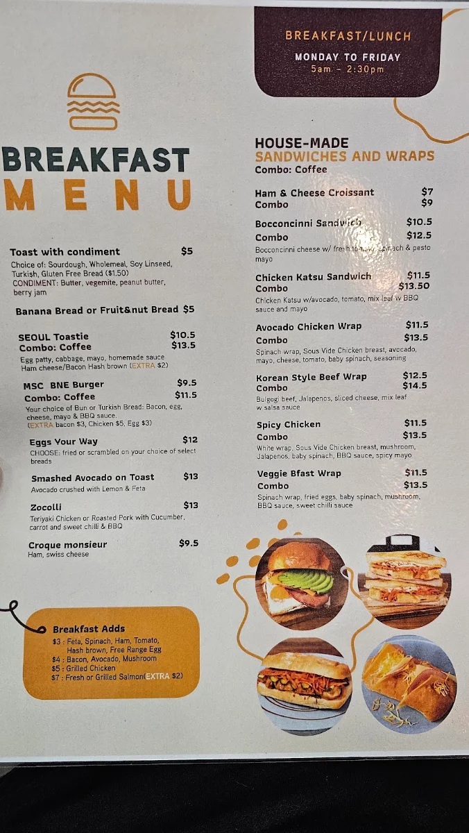 Menu, Market Sushi Cafe