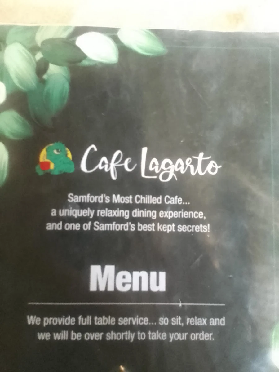Menu, Café Lagarto