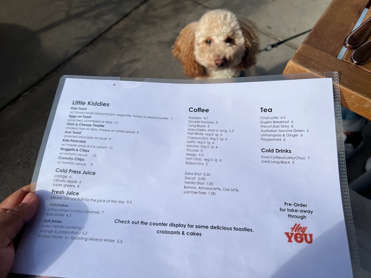 Menu, Little Rosebery Cafe