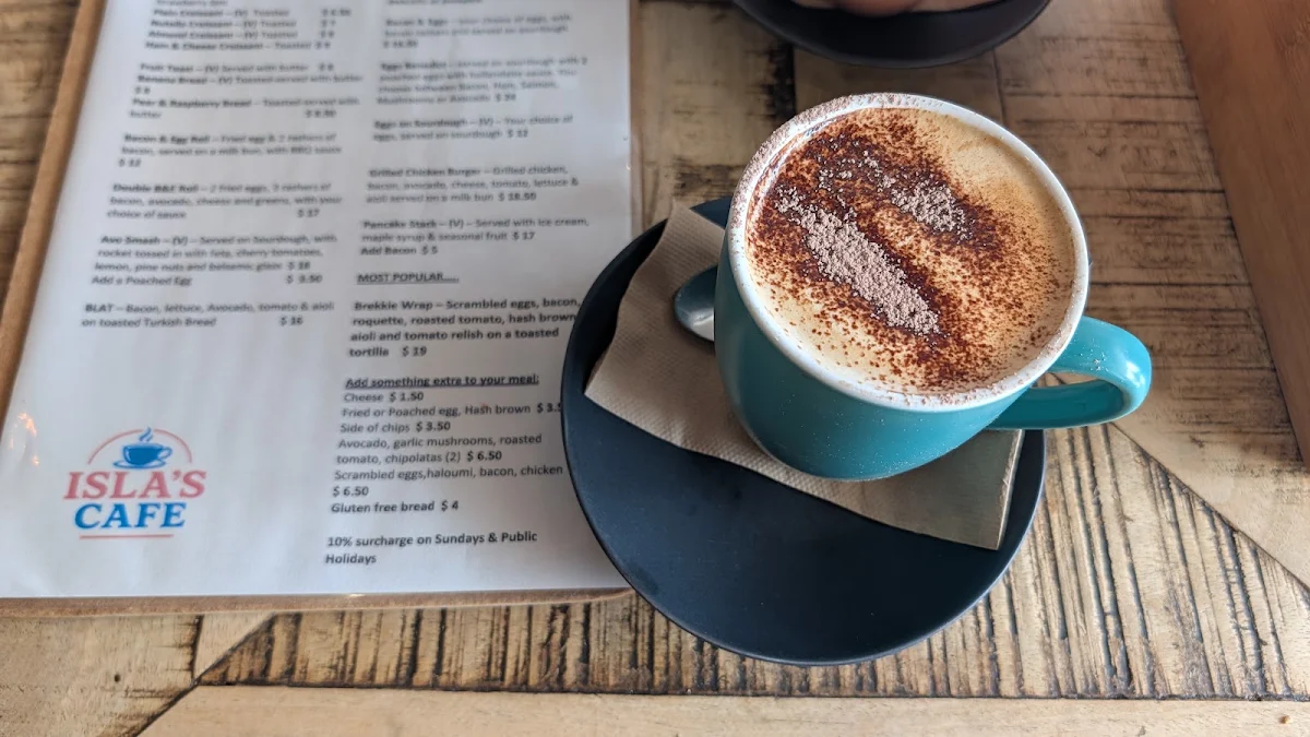 Menu, Isla’s cafe