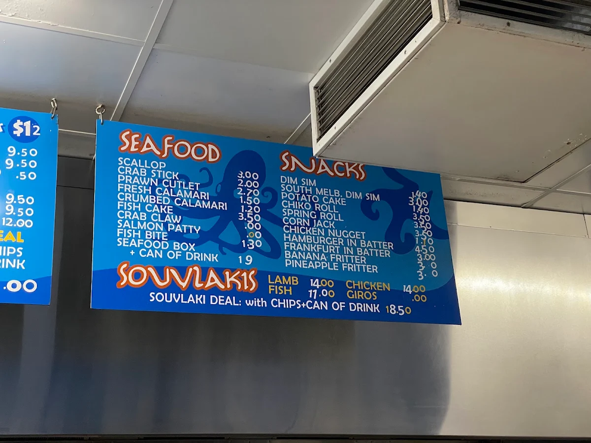Menu, Poseidon Fish and Chips Horsham