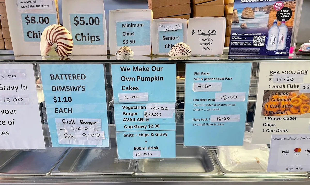 Menu, Poseidon Fish and Chips Horsham