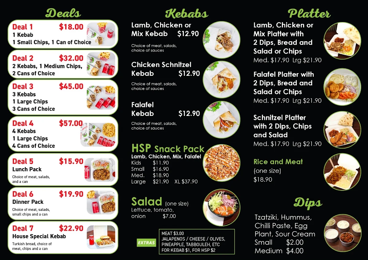 Menu, One Fine Kebab