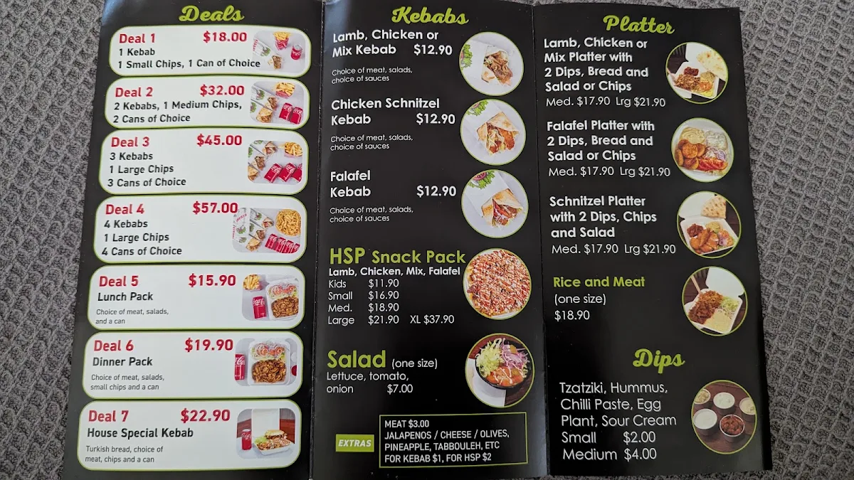 Menu, One Fine Kebab