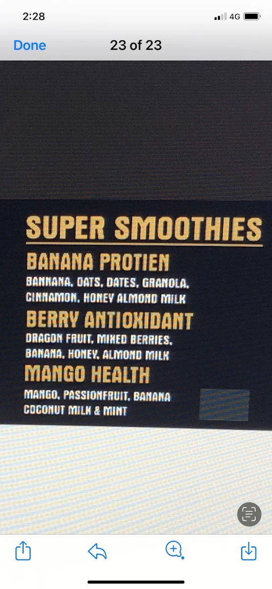 Menu, Double Shot on Brighton