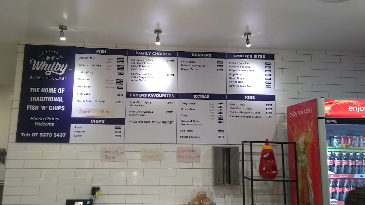 Menu, Fryer of Whitby