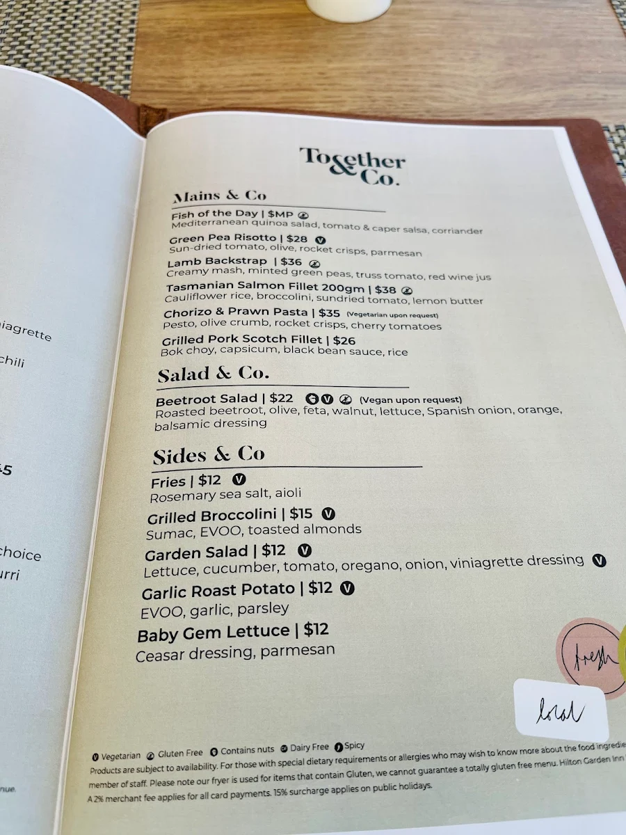 Menu, Together & Co