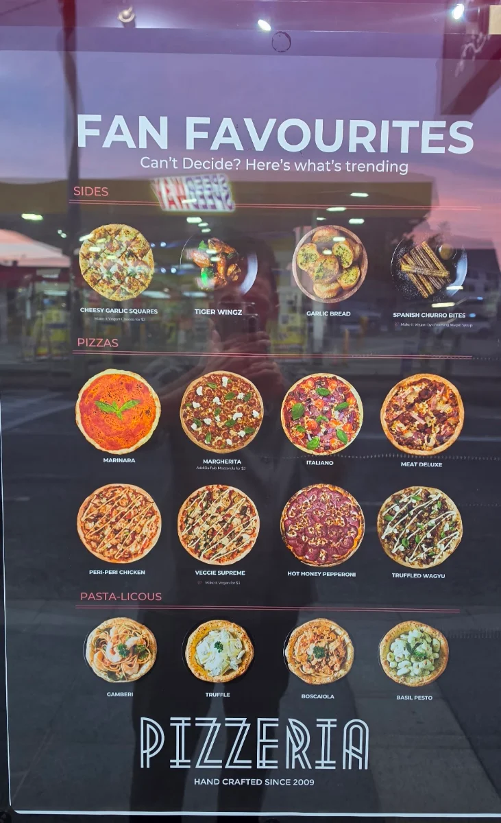 Menu, Earlwood Pizzeria