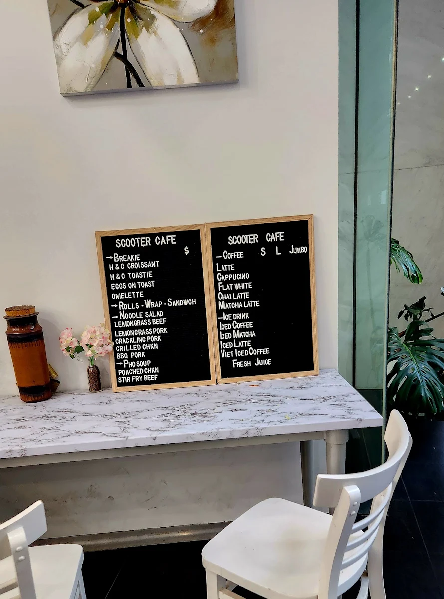 Menu, Scooter Cafe
