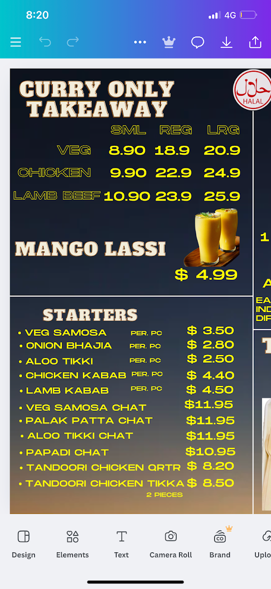 Menu, Grill & spice Woden