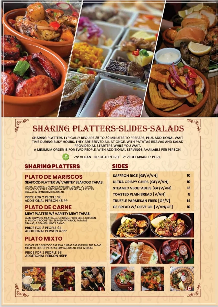 Menu, Lola Cocina Spanish Restaurant Crows Nest