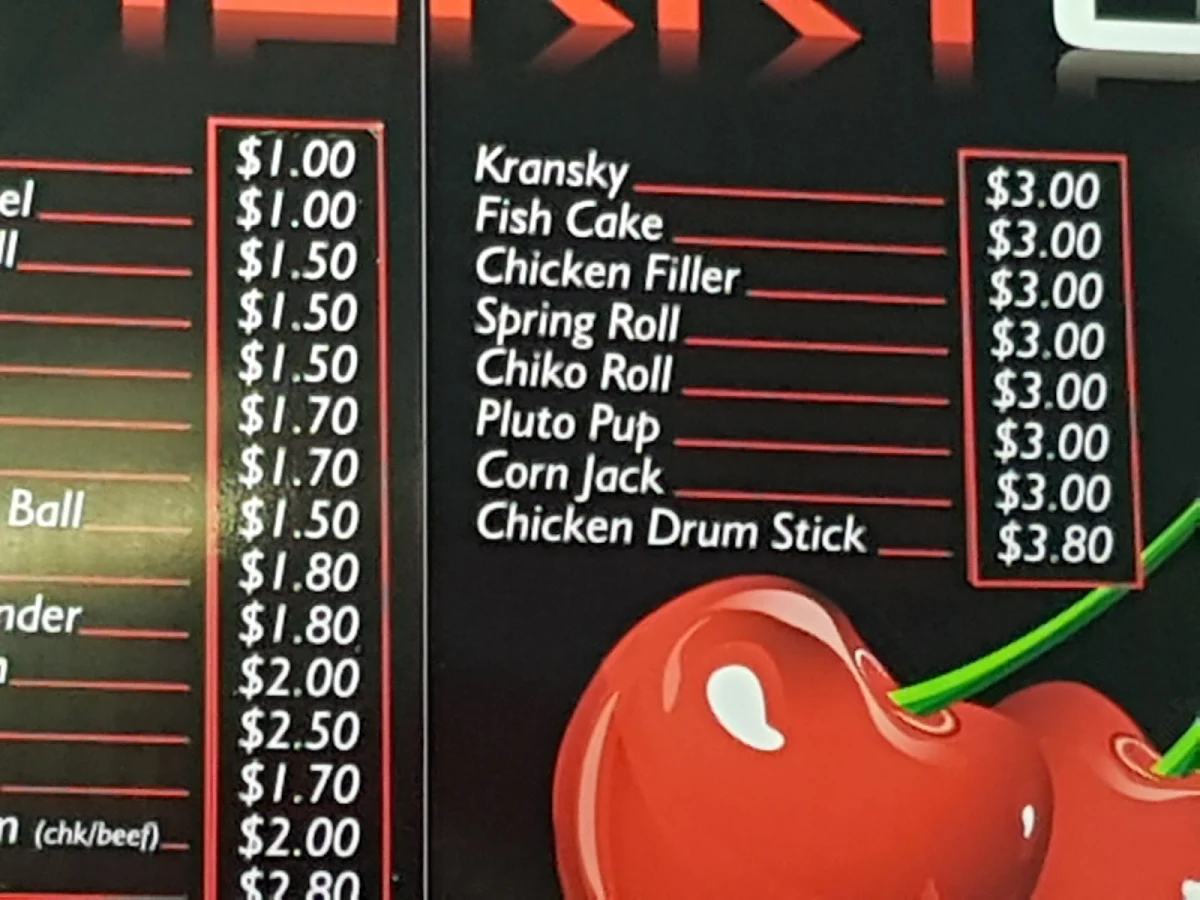 Menu, Red Cherry Cafe