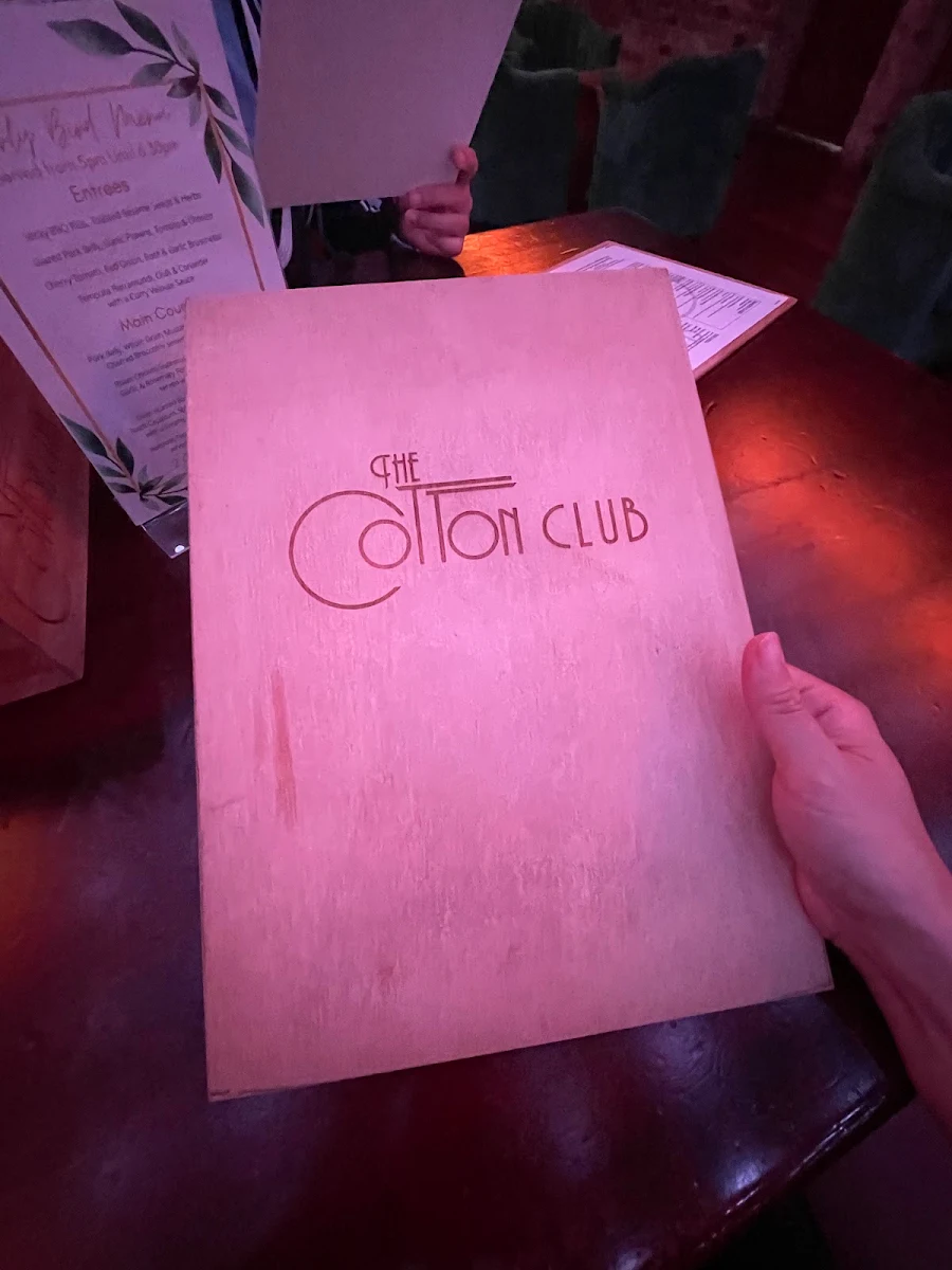 Menu, The Cotton Club