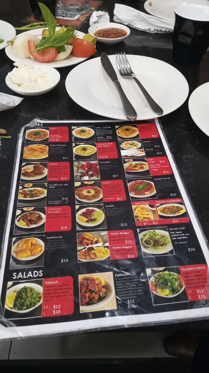 Menu, Jasmin1 Chester Hill