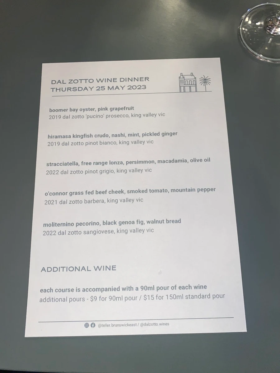 Menu, Teller
