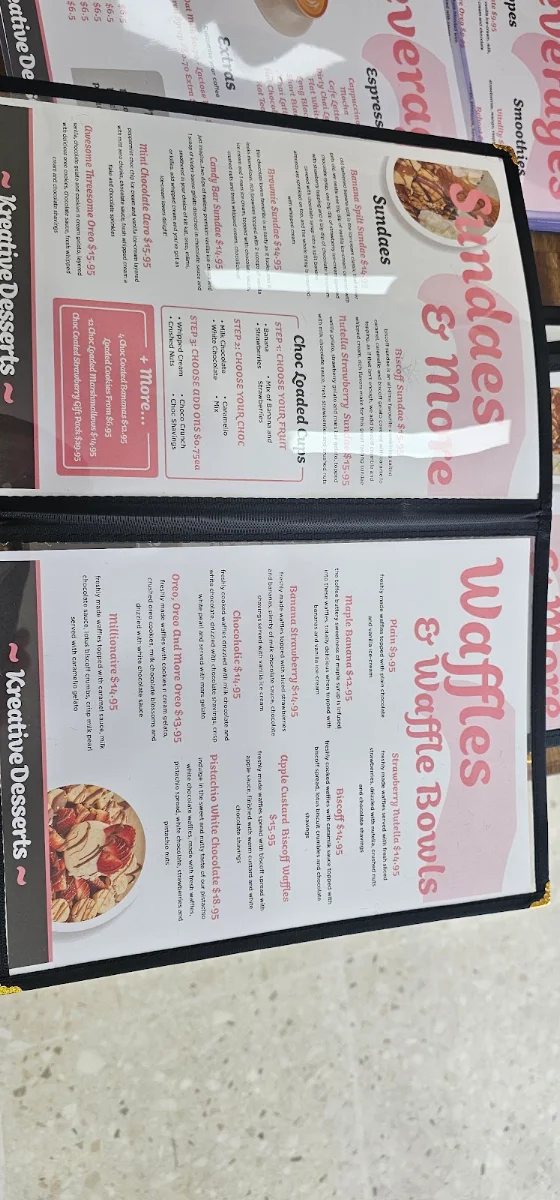 Menu, Kreative Desserts Ipswich