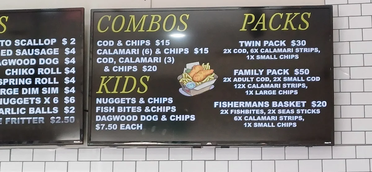 Menu, North Maclean Takeaway