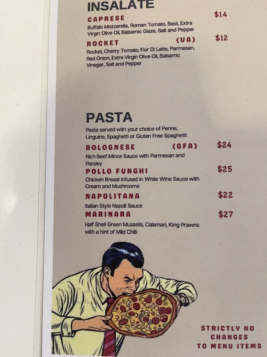 Menu, Half Half Pizza