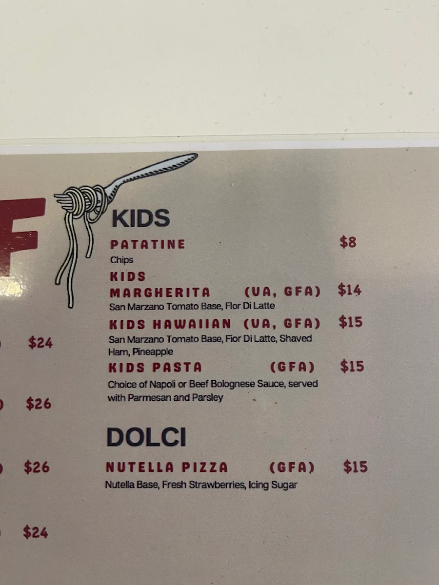 Menu, Half Half Pizza