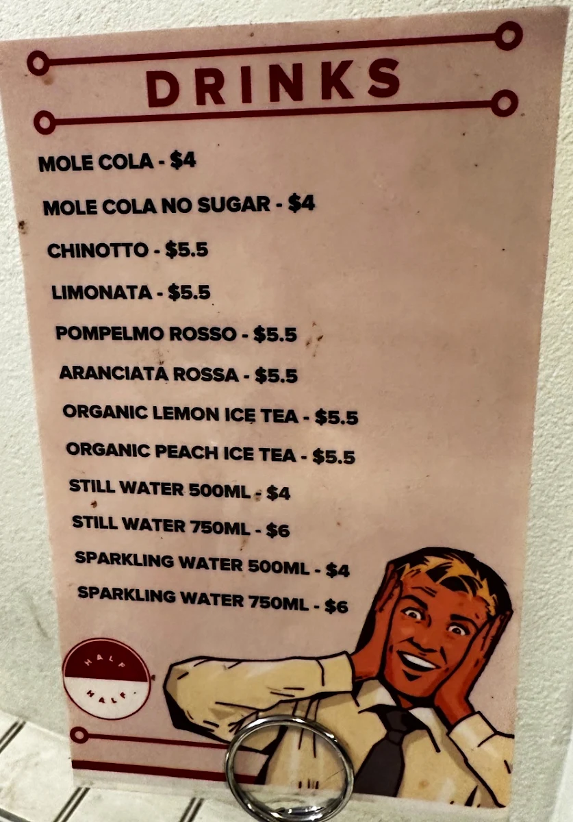 Menu, Half Half Pizza