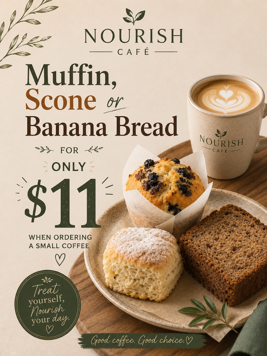 Menu, Nourish Café