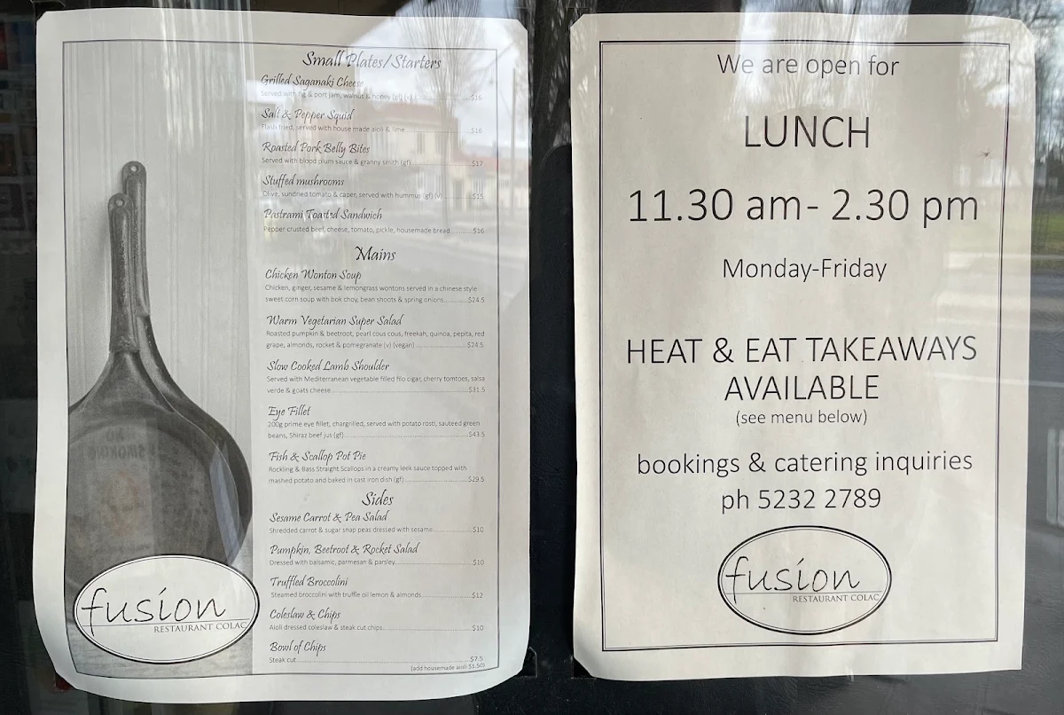 Menu, Fusion
