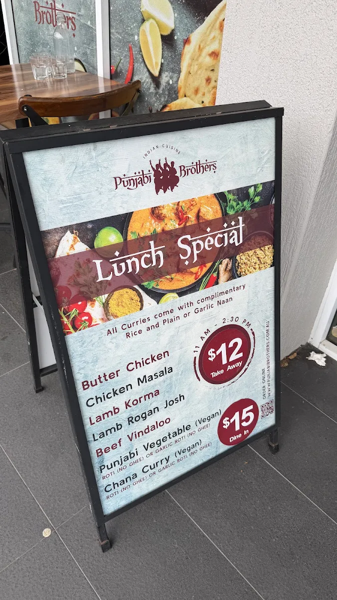 Menu, Punjabi Brothers - Indian Cuisine Kenmore