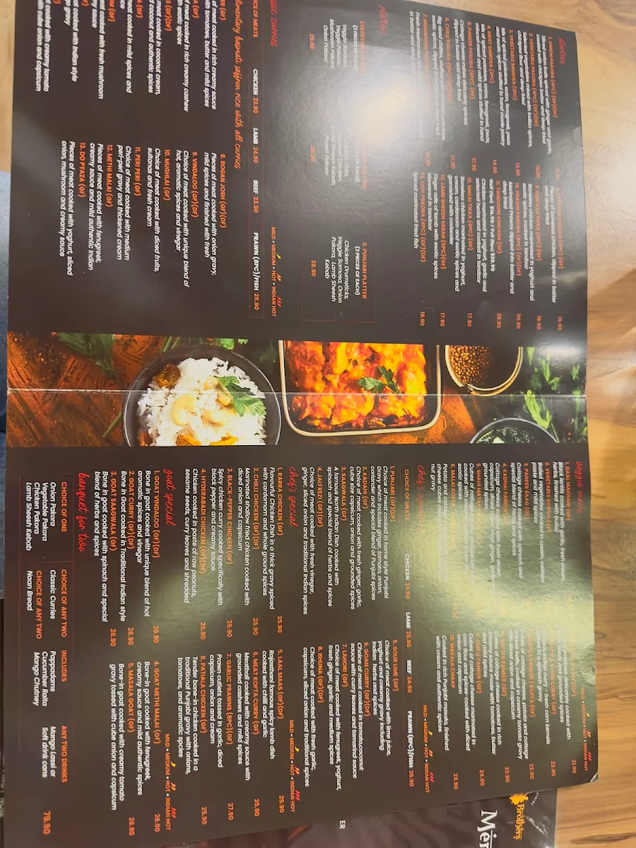 Menu, Punjabi Brothers - Indian Cuisine Kenmore