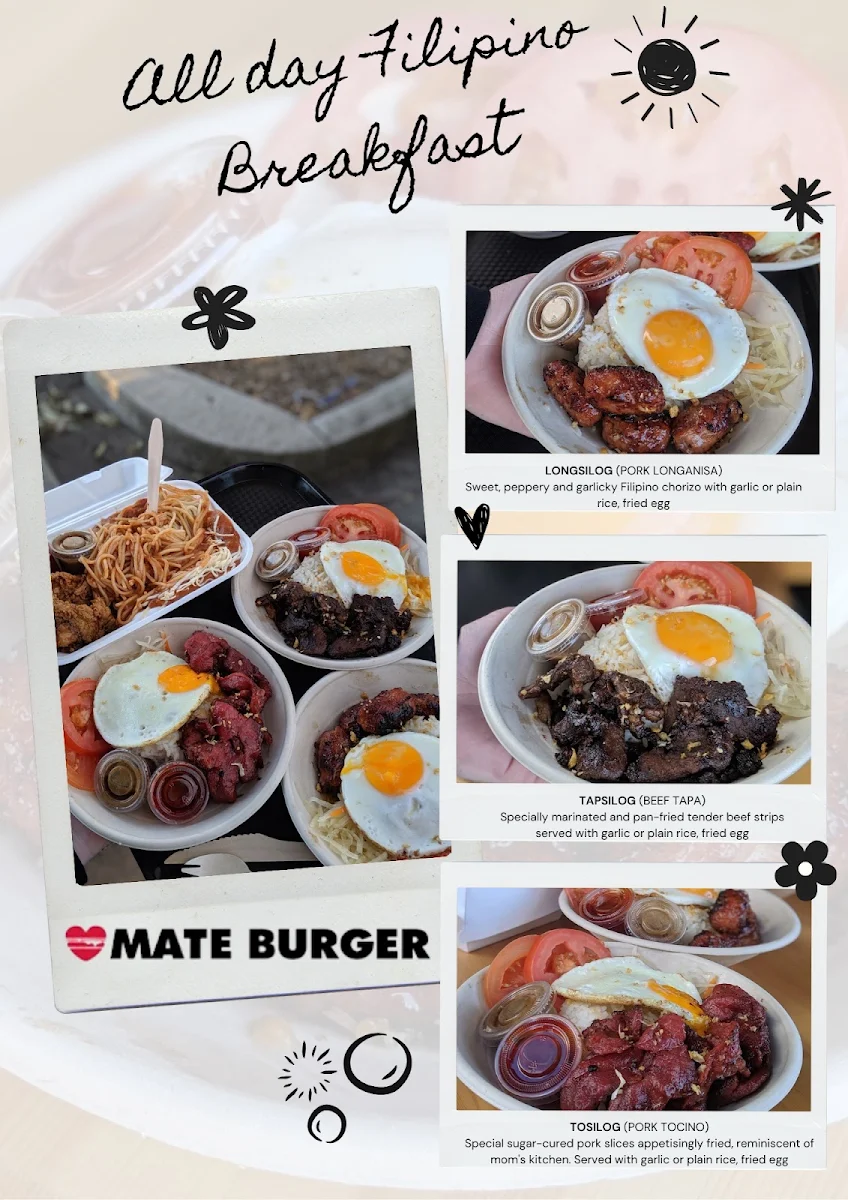 Menu, Mate Burger