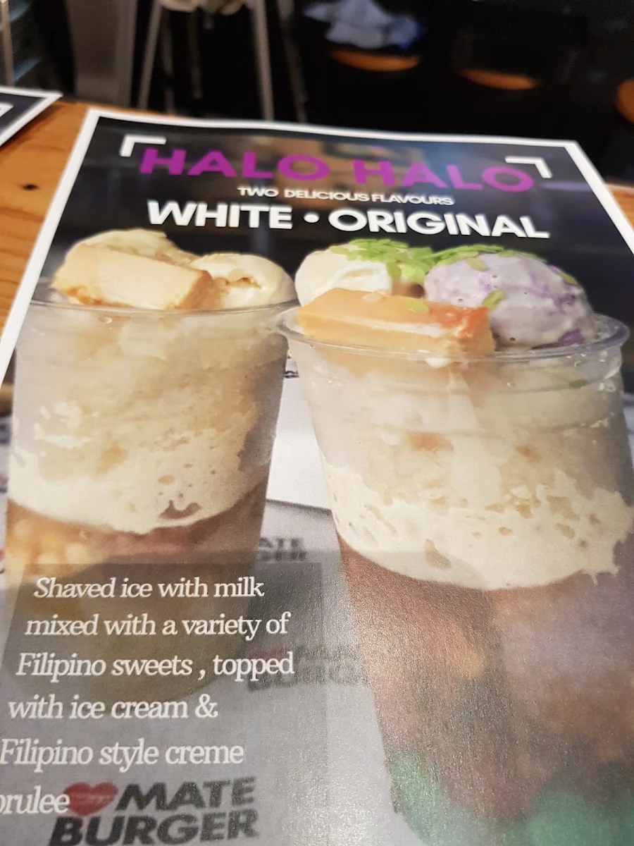 Menu, Mate Burger