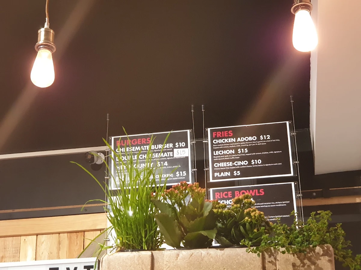 Menu, Mate Burger