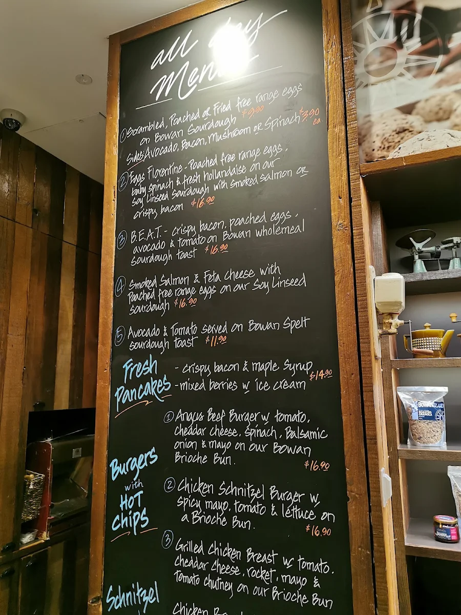 Menu, Bowan Zetland