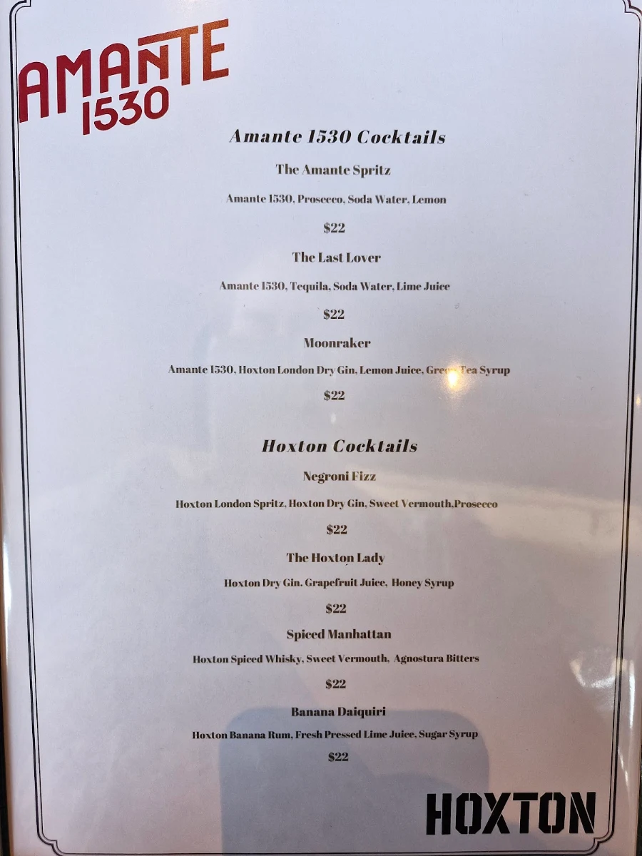 Menu, Rooftop on Central