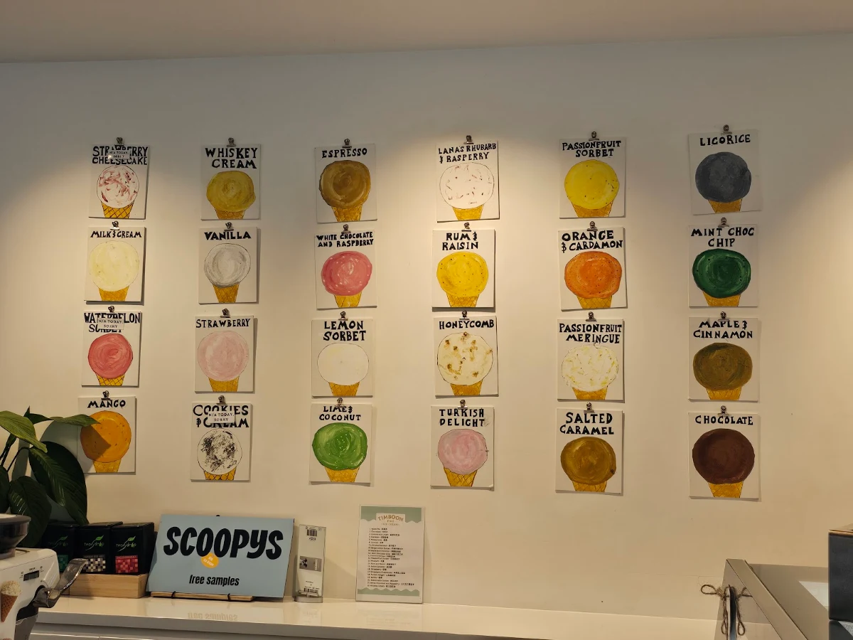 Menu, Timboon Fine Ice Cream