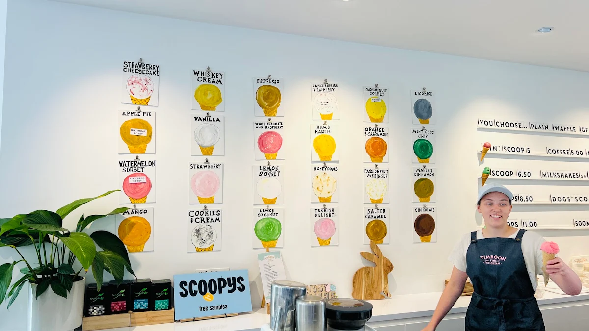 Menu, Timboon Fine Ice Cream